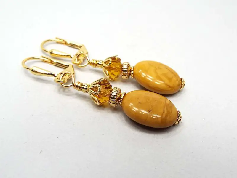 yellow jasper earrings
