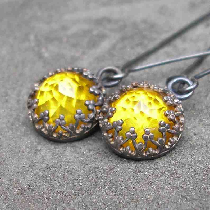 yellow topaz earrings