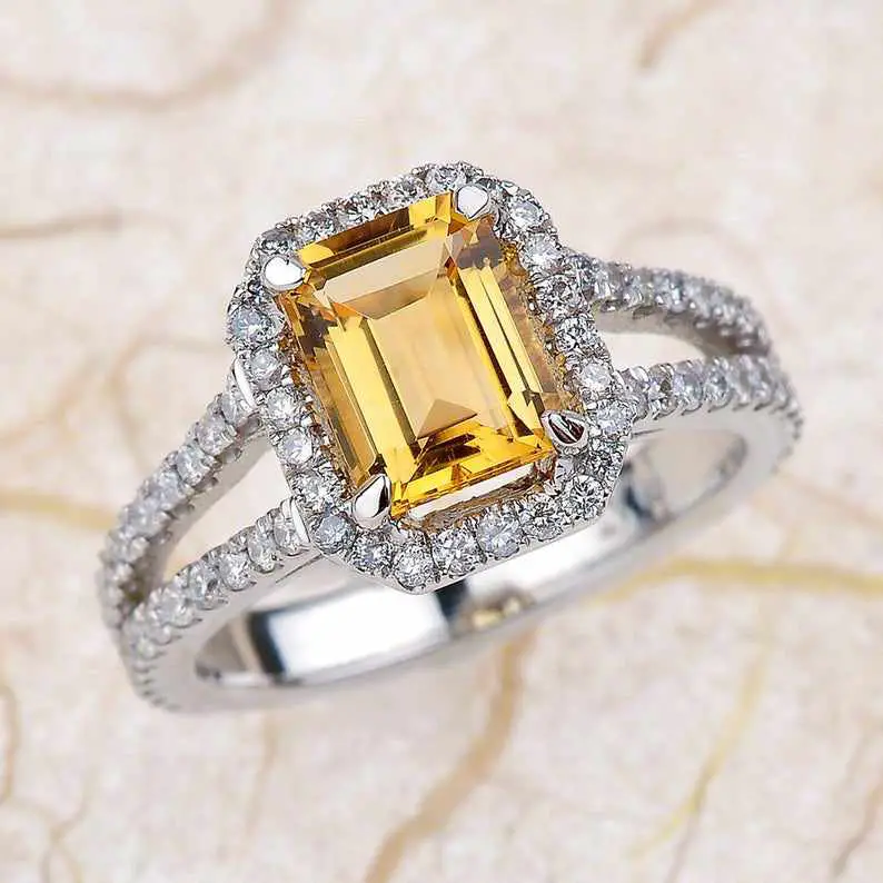 yellow topaz engagement rings