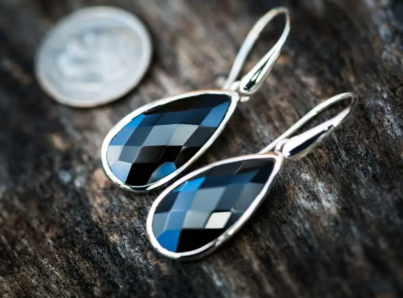 black spinel earrings