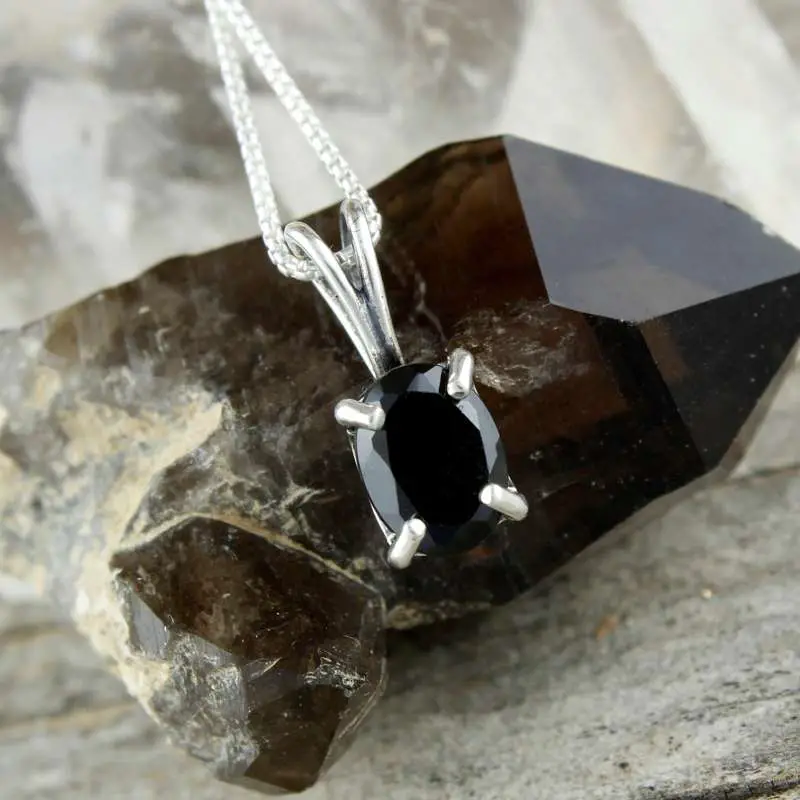 black spinel pendant