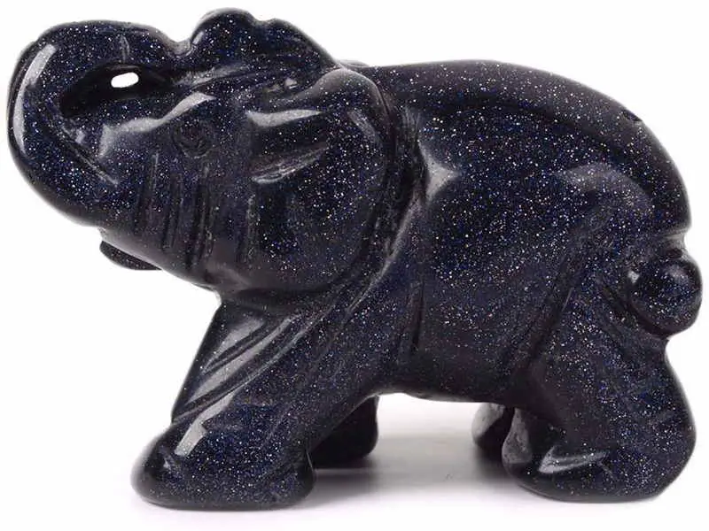 Blue Goldstone Elephant Figurine
