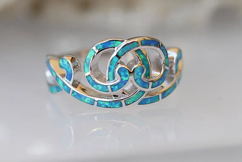 blue opal ring