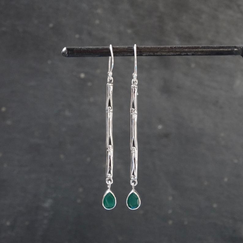 green quartz earrings