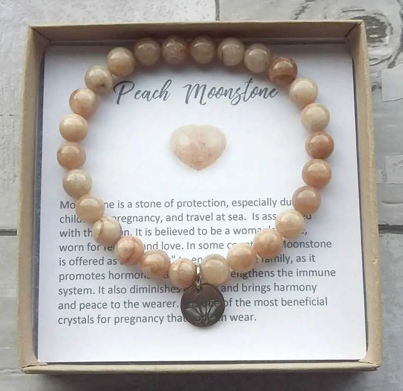 Peach Moonstone Bracelet