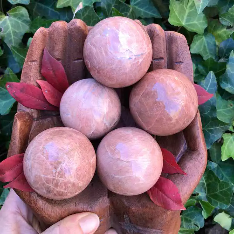 Rare Sweet Peach Moonstone Sphere