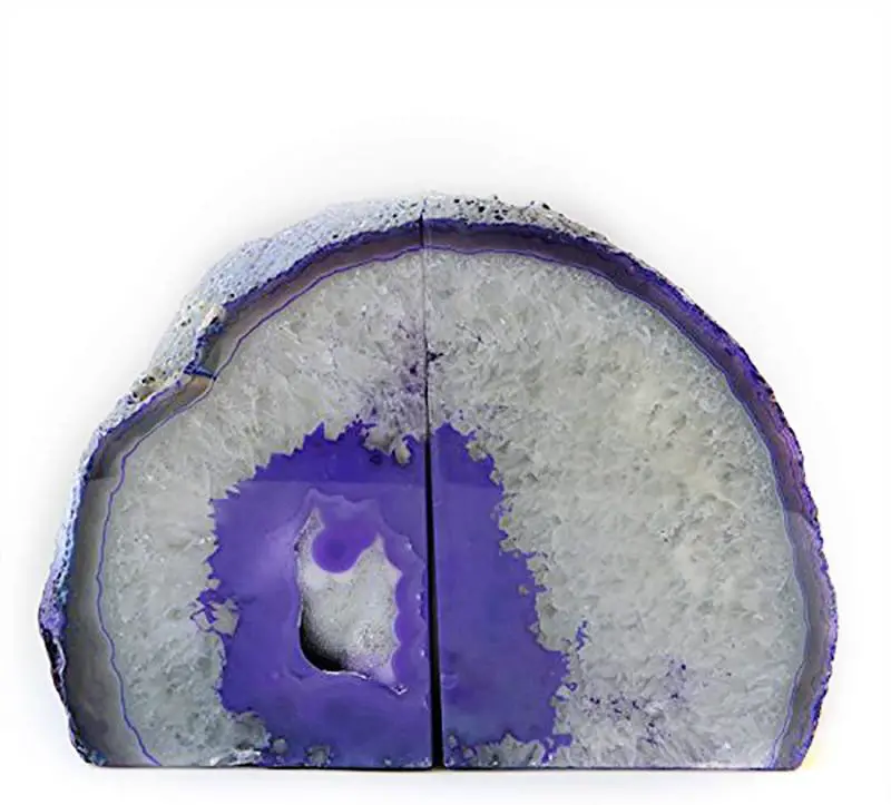 purple agate bookends