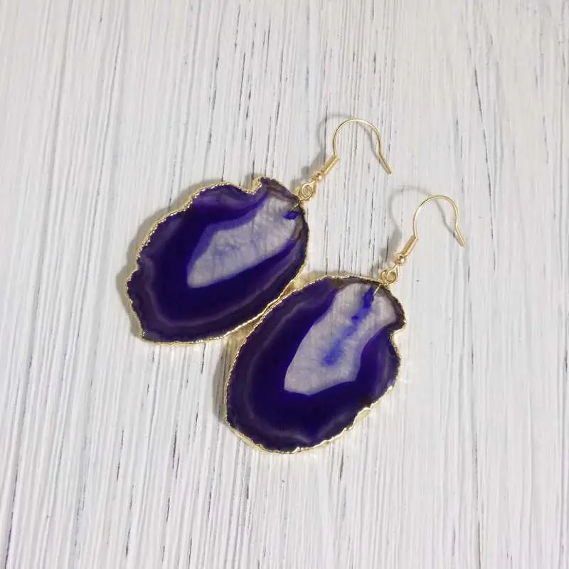 purple agate earrings