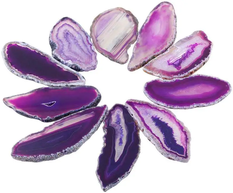 purple agate slices