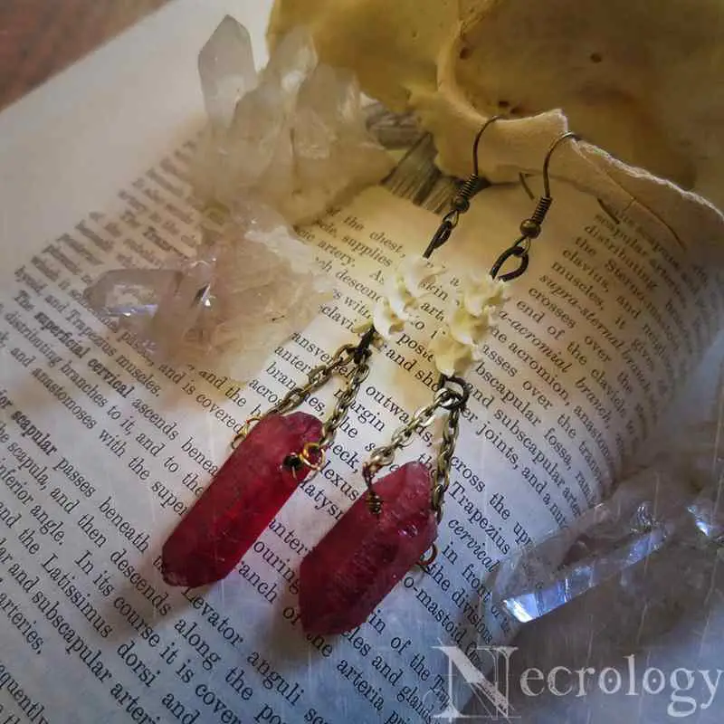 Red Quartz Dangle Earrings