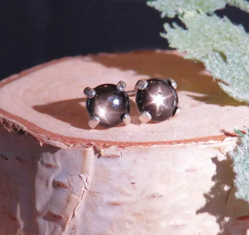 Black Sapphire Stud Earrings