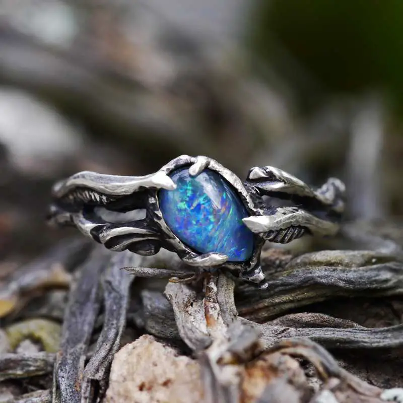 Boulder Opal Engagement Ring
