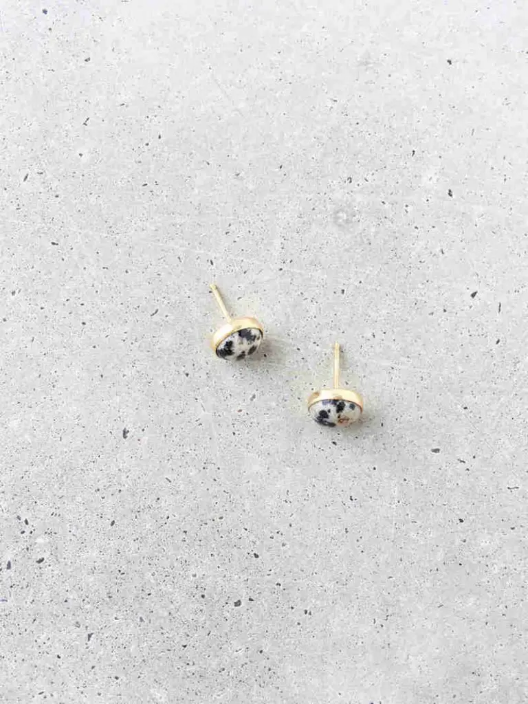 Dalmatian Jasper Stud Earrings.