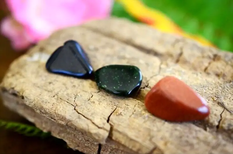 Tumbled Blue Goldstone, Green Goldstone and Red Goldstone