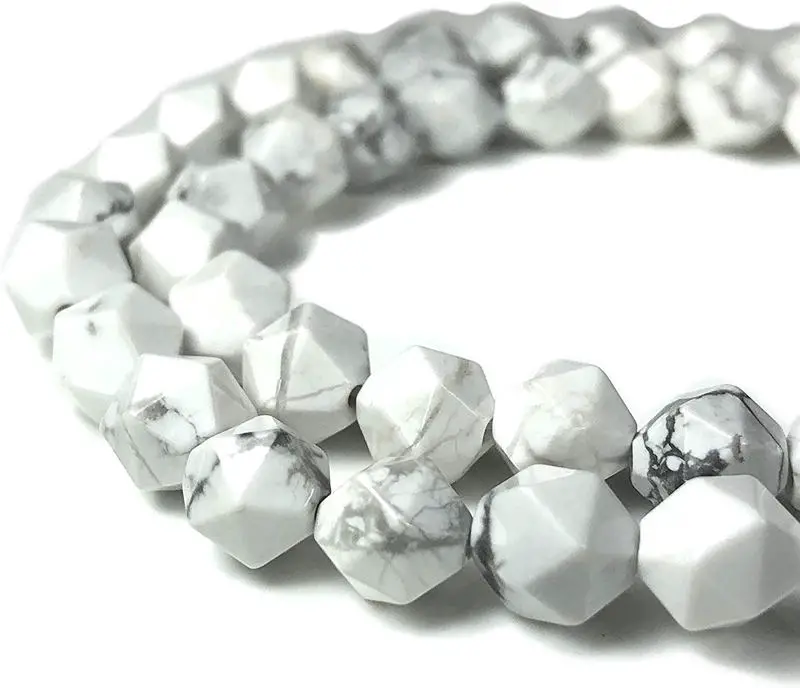 Precision-Star-Cut Howlite Beads