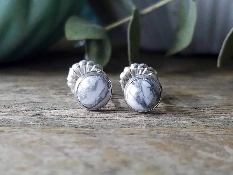 Howlite Stud Earrings
