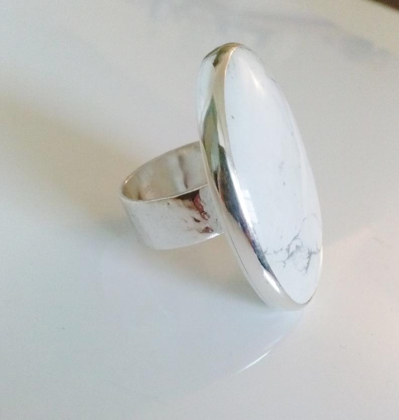 Large Howlite Ring