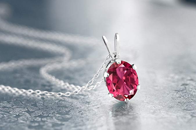 Pink Tourmaline Pendant Necklace