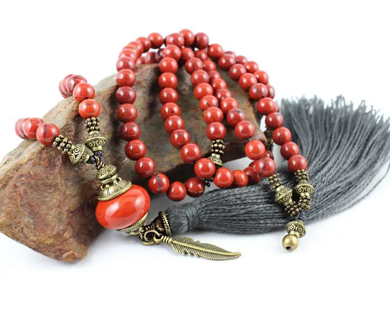 Red Jasper Beaded Necklace