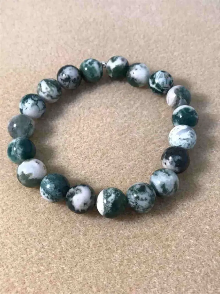 Tree Agate Beaded Bracelet