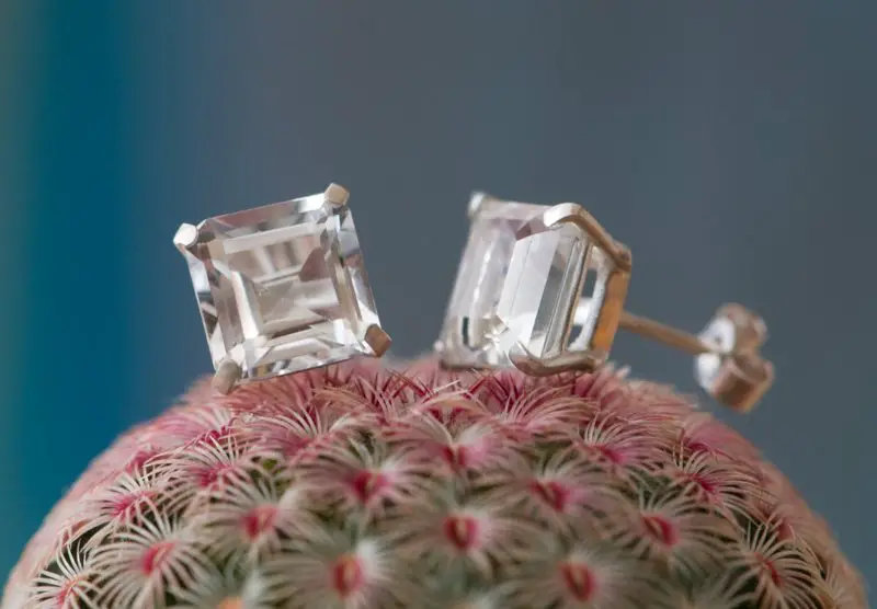 White Topaz Stud Earrings