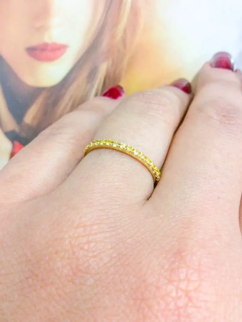 Yellow Sapphire Pave Stacking Ring