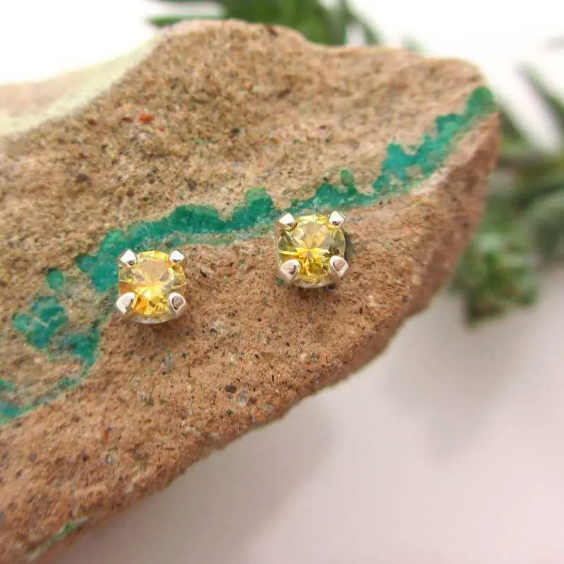 Yellow Sapphire Stud Earrings