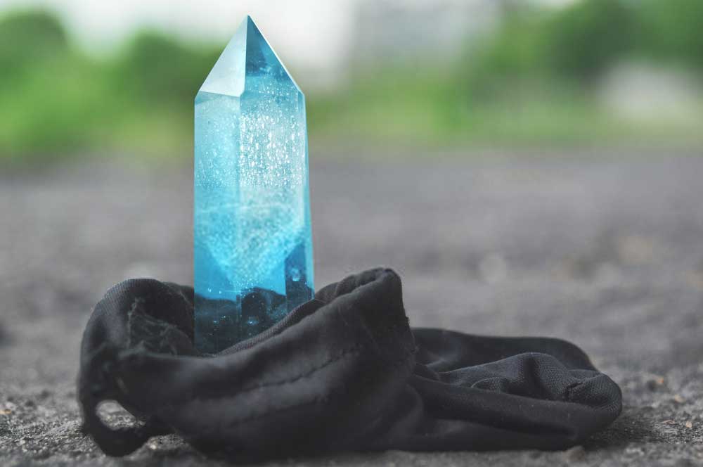  Large transparent faceted Blue Quartz