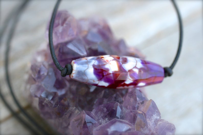 purple agate necklace