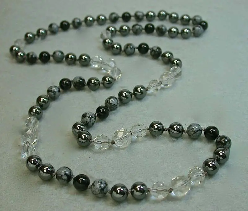 snowflake obsidian necklace