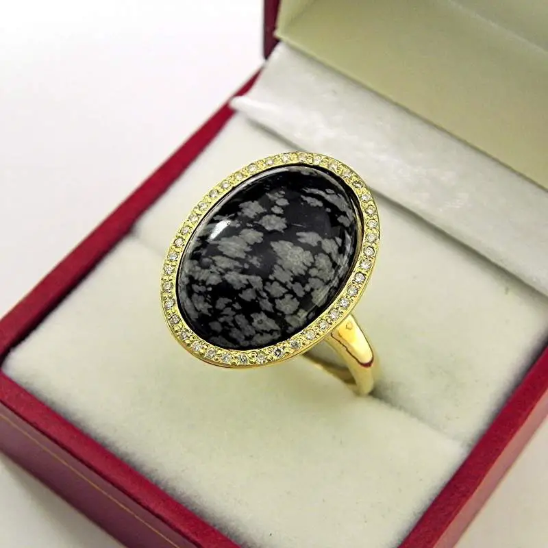 Snowflake Obsidian Ring