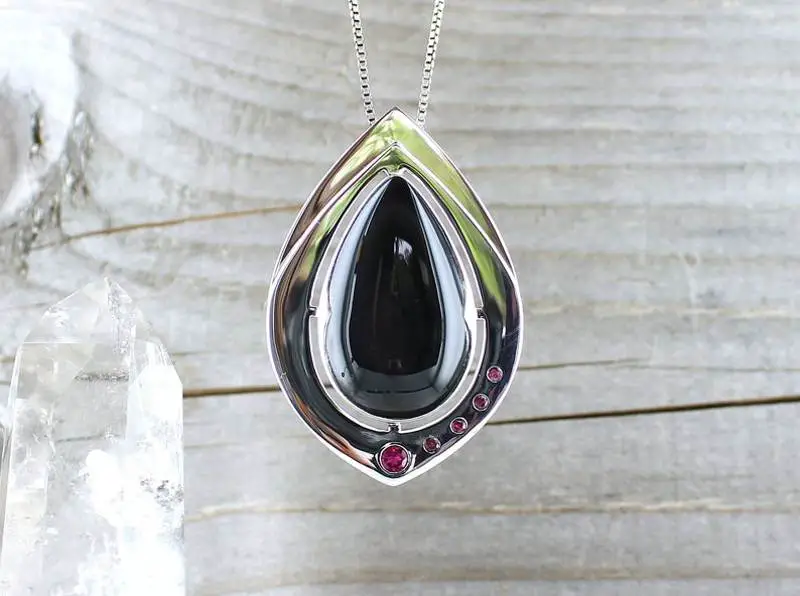 rainbow obsidian necklace