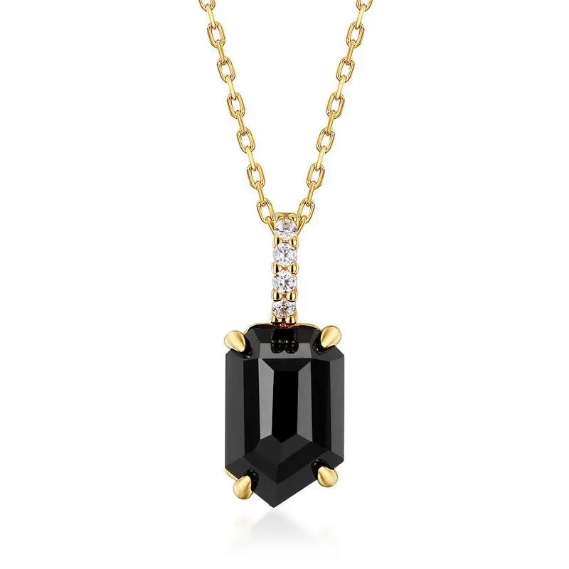 black onyx agate pendant