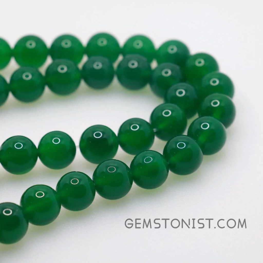 green agate beads