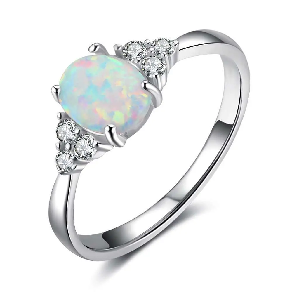 white opal ring