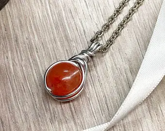 cherry quartz necklace