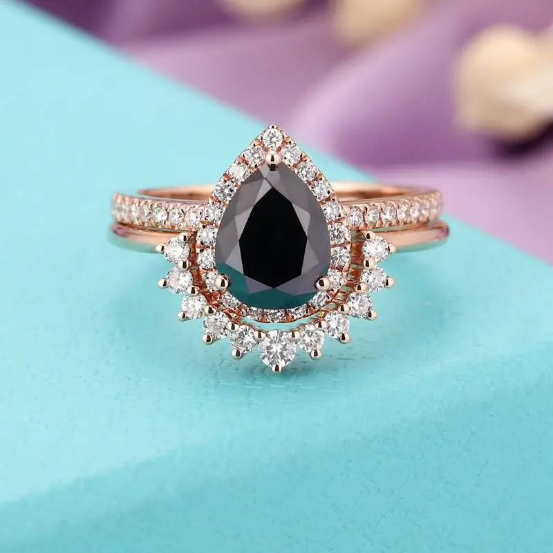 Black Sapphire Engagement Ring