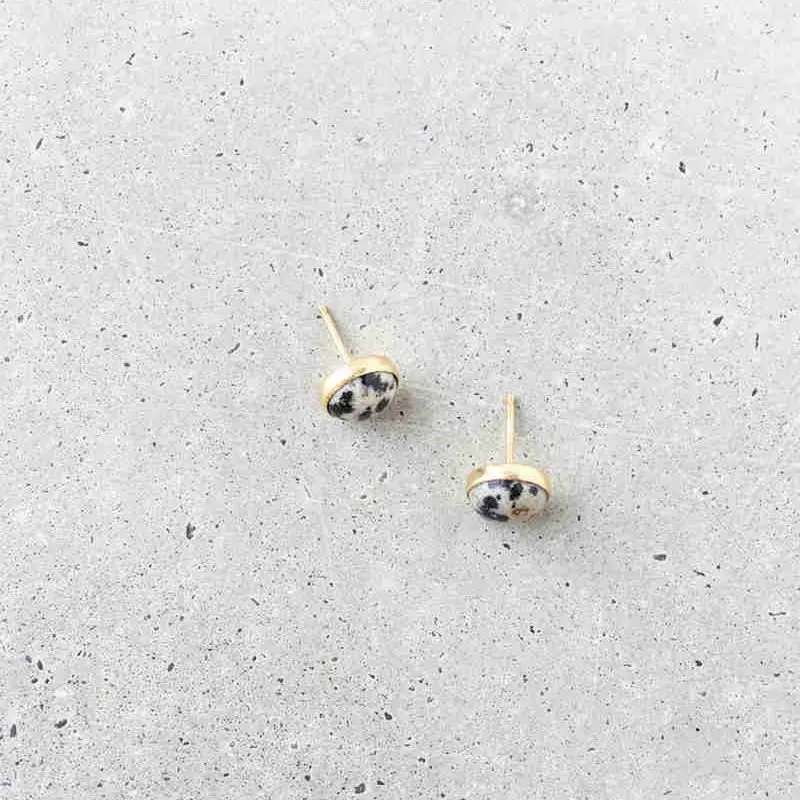 Dalmatian Jasper Stud Earrings.