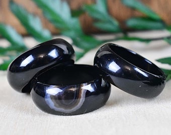 black agate ring