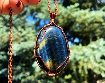 blue tiger's eye necklace