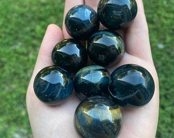 blue tigers eye spheres