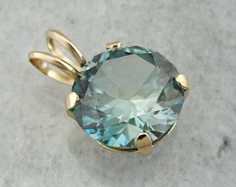 blue zircon pendant