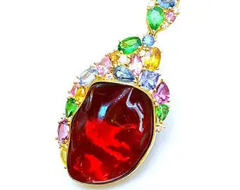 fire opal pendant
