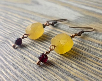 honey calcite earrings