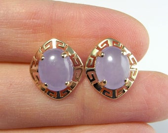 lavender jade earrings