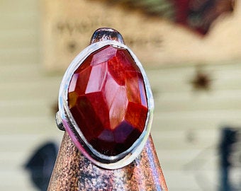 red tiger's eye ring