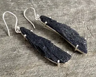 black kyanite earrings
