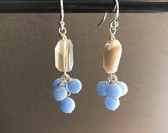 blue aragonite earrings