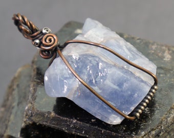 blue calcite pendant