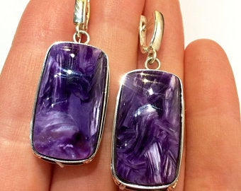 charoite earrings